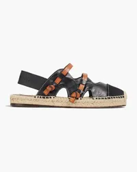 Zimmermann Cutout leather slingback espadrilles - Black Black