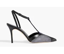 Catillo color-block suede and leather pumps - Black