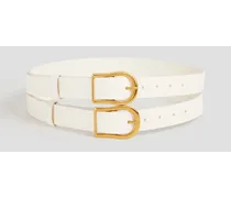 Leather belt - White