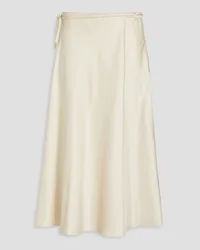 Theory Wrap-effect satin midi skirt - White White