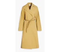 Cotton and linen-blend trench coat - Yellow