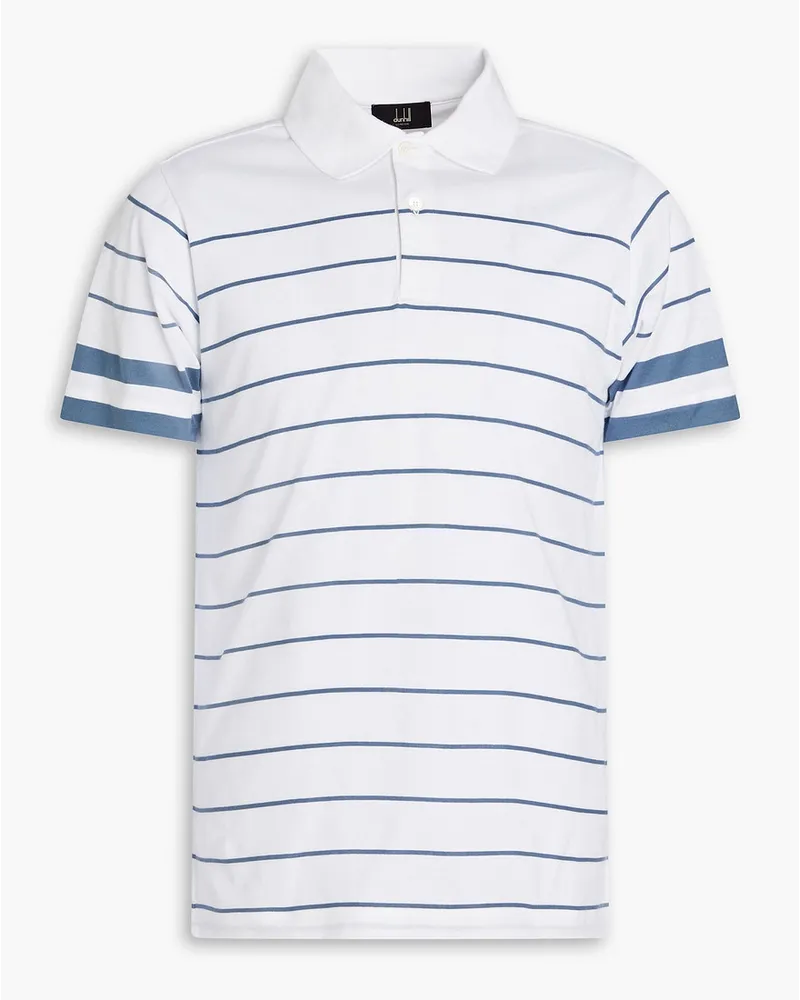 Dunhill Striped cotton-jersey polo shirt - Blue Blue