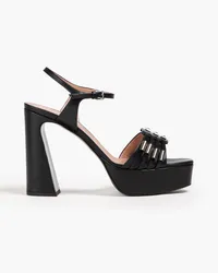 Alberta Ferretti Studded leather platform sandals - Black Black