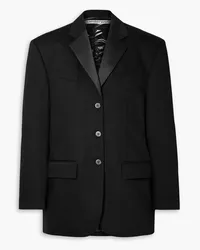 Alexander Wang Oversized satin-trimmed denim down blazer - Black Black