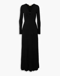 Michael Kors Embellished cutout ribbed-knit maxi dress - Black Black