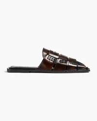 Acne Studios Burnished leather slippers - Brown Brown