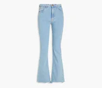 Farrah distressed high-rise bootcut jeans - Blue