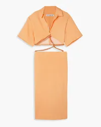 Christopher Esber Cutout embellished linen-blend maxi dress - Orange Orange