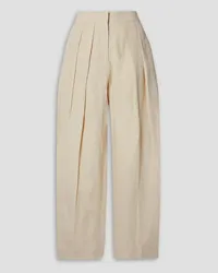 Stella McCartney Pleated woven straight-leg pants - White White