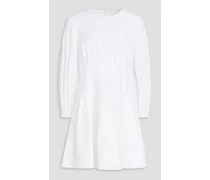 Torres pleated cotton-blend poplin mini dress - White