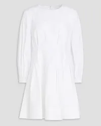 Veronica Beard Torres pleated cotton-blend poplin mini dress - White White