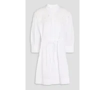 See by Chloé Pintucked broderie anglaise cotton mini dress - White White