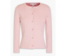 Ribbed silk-blend cardigan - Pink