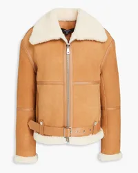 MUUBAA Belted shearling jacket - Brown Brown