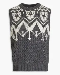 Brunello Cucinelli Fair Isle crochet-knit cashmere vest - Gray Gray