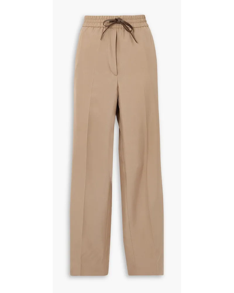 Brioni Silk-canvas straight-leg pants - Neutral Neutral