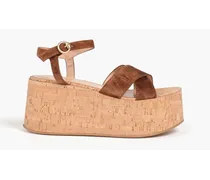 Bebe suede platform sandals - Brown