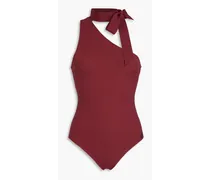 Tie-neck swimsuit - Burgundy