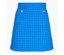 Jacquard-knit tweed mini skirt - Blue