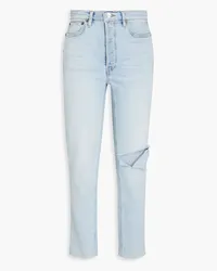 RE/DONE 80s distressed high-rise slim-leg jeans - Blue Blue