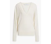 Romye merino wool and silk-blend sweater - White