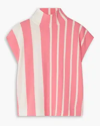 Akris Striped cashmere turtleneck top - Pink Pink