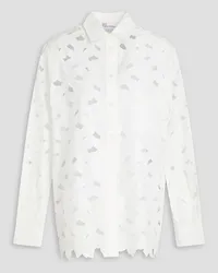 RED Valentino Cutout cotton-blend poplin shirt - White White