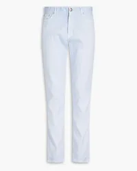 120% Lino Faded twill trousers - Blue Blue