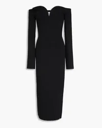 GALVAN Strapless ribbed-knit midi dress - Black Black