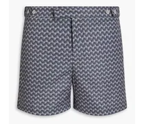 Short-length printed swim shorts - Gray