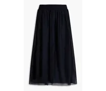 Gathered Tencel™-blend organza midi skirt - Blue