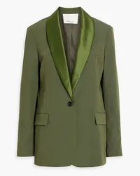 3.1 phillip lim Satin-trimmed wool-blend crepe blazer - Green Green