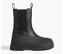 Cryo leather and rubber rain boots - Black