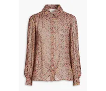 Maxence gathered floral-print georgette shirt - Neutral