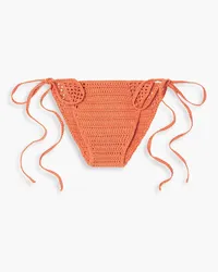 Cult Gaia Dylan crocheted cotton low-rise bikini briefs - Orange Orange