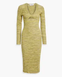 Derek Lam Geovana cutout marled ribbed-knit midi dress - Yellow Yellow