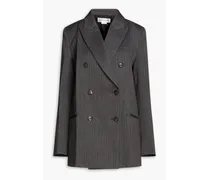 Double-breasted herringbone wool jacket - Gray