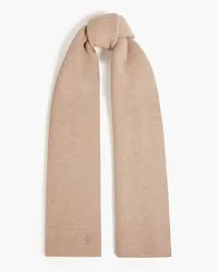 Tory Burch Embroidered cashmere scarf - Neutral Neutral