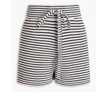 Striped cotton-blend shorts - Black
