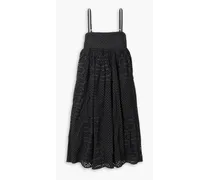 Saachi broderie anglaise cotton-blend midi dress - Black