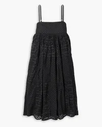 RHODE Saachi broderie anglaise cotton-blend midi dress - Black Black