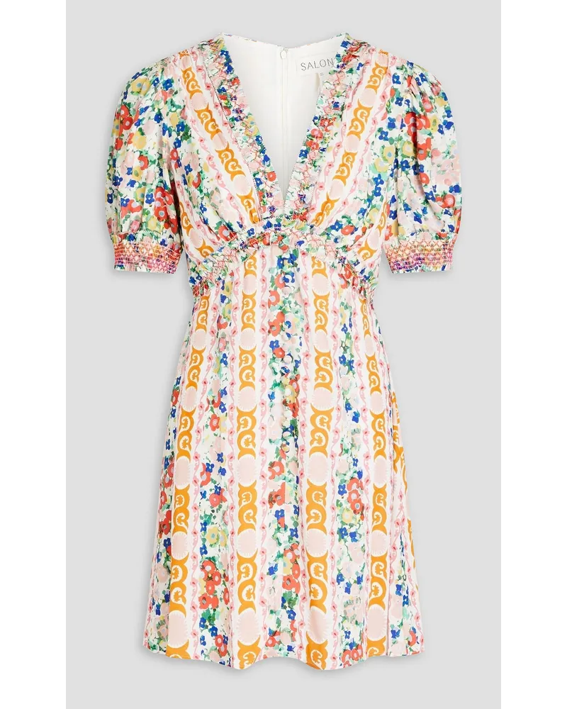 Saloni Lea printed ECOVERO-blend crepe mini dress - Multicolor Multicolor