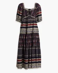 Sea Tasha tiered printed cotton-voile midi dress - Blue Blue