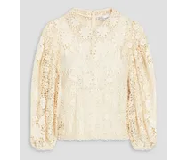 Macramé lace blouse - White