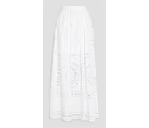 Broderie anglaise cotton-blend maxi skirt - White