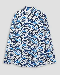 Matteau Printed silk crepe de chine shirt - White White