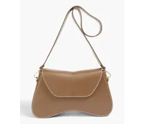 Space leather shoulder bag - Brown
