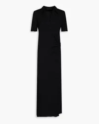 Helmut Lang Ribbed cotton-jersey midi dress - Black Black