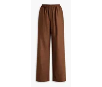Alpaca-blend tweed wide-leg pants - Brown