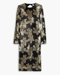 Rebecca Vallance Lepore cutout sequined chiffon midi dress - Black Black